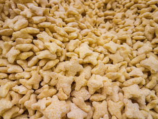 Corn-flakes background and texture, cornflake cereal box for morning breakfast.