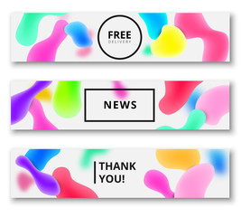 News, free delivery, thank you watercolor banners.