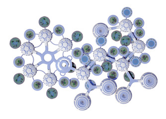 space base top view isolated on white