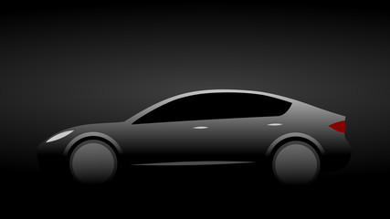 Silhouette of a dark luxury modern car