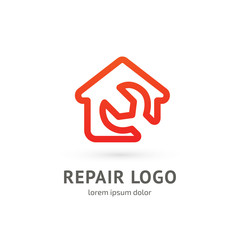 Logo design abstract home repair vector template.
