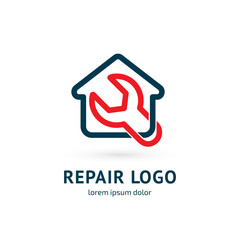 Logo design abstract home repair vector template.