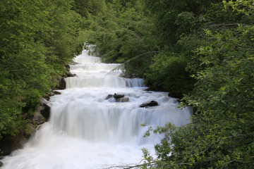 Wasserfall in Schlanders, softig, Südtirol, Italien, Europa