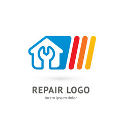 Logo design abstract home repair vector template.