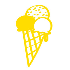 Handgezeichnetes Eis-Icon in gelb