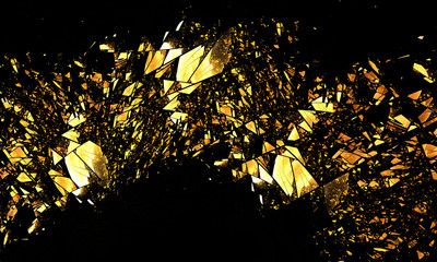 Abstract broken glass, splinters. 3D illustration, computer-generated fractal