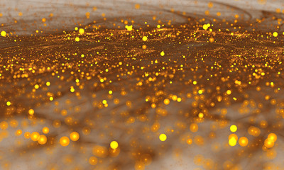 Abstract golden plexus bokeh.