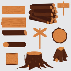 Tree lumber. Wooden