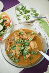 Curry Bowl on a Banquet Table