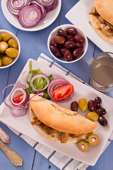 Greek pita bread. 