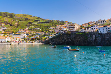 View of Camara de Lobos town near Funchal, Madeira, Portugal
