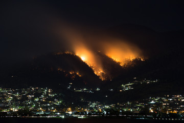 Back burning in Hobart, Tasmania, Australia