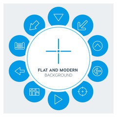 location, arrows, cursors Infographic Circle outline Icons Set. Contains such Icons as  business,  website,  elements,  background,  pattern,  banner,  slider and more. Fully Editable. Pixel Perfect