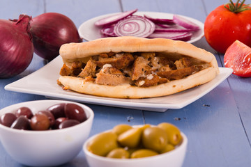 Greek pita bread. 
