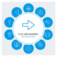 location, arrows, cursors Infographic Circle outline Icons Set. Contains such Icons as  business,  website,  elements,  background,  pattern,  banner,  slider and more. Fully Editable. Pixel Perfect