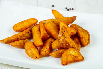 Fried potato slices