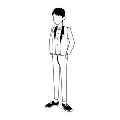 Young man cartoon with casual clothes vector illustration graphic design