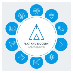 location, arrows, cursors Infographic Circle outline Icons Set. Contains such Icons as  business,  website,  elements,  background,  pattern,  banner,  slider and more. Fully Editable. Pixel Perfect