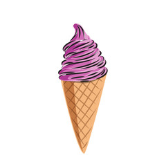 Raspberry, strawberry vector ice cream illustration.