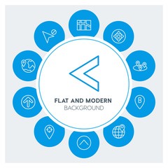 location, arrows, cursors Infographic Circle outline Icons Set. Contains such Icons as  business,  website,  elements,  background,  pattern,  banner,  slider and more. Fully Editable. Pixel Perfect