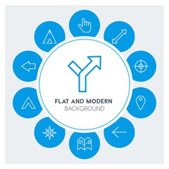 location, arrows, cursors Infographic Circle outline Icons Set. Contains such Icons as  business,  website,  elements,  background,  pattern,  banner,  slider and more. Fully Editable. Pixel Perfect