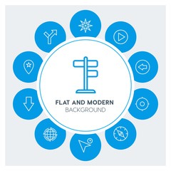 location, arrows, cursors Infographic Circle outline Icons Set. Contains such Icons as  business,  website,  elements,  background,  pattern,  banner,  slider and more. Fully Editable. Pixel Perfect