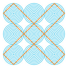 Fototapeta premium Optical illusion, colorful blocks, different shapes