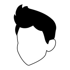 Young man faceless vector illustration graphic design