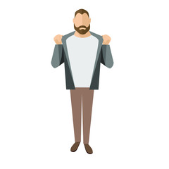 Man on a white background.Businessman character design.A handsome man.