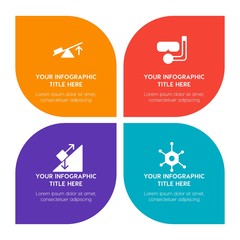 Flat science, sports, nature infographic timeline template with floral shape for presentations, advertising, annual reports