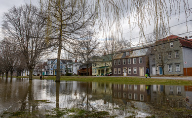Historic Waterloo Row flooded
