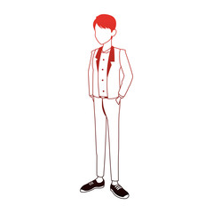 Young man cartoon with casual clothes vector illustration graphic design