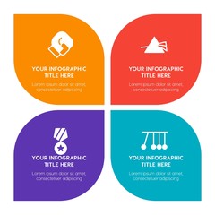 Flat science, sports, nature infographic timeline template with floral shape for presentations, advertising, annual reports