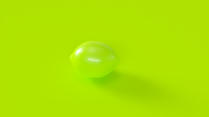 Bright Green Lemon 3d illustration 