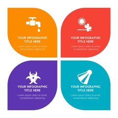 Flat science, sports, nature infographic timeline template with floral shape for presentations, advertising, annual reports