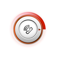 Phone button, call support idea, vector illustration