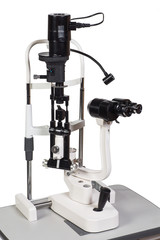 Modern medical equipment - ophthalmology operation surgical microscope isolated