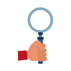 Hand with magnifying glass vector illustration graphic design