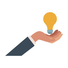 Hand with light bulb vector illustration graphic design