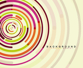 Circular lines, circles, geometric abstract background