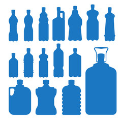 Plastic water bottle vector blank nature blue silhouette clean liquid aqua fluid blank template silhouette template illustration.