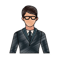 Businessman avatar profile vector illustration graphic design