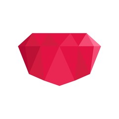 Crimson gem icon. Flat illustration of crimson gem vector icon for web.