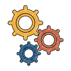 Gears machinery working vector illustration graphic design