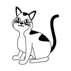 Cute cat cartoon vector illustration graphic design