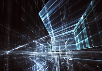 Fractal art - computer 3D image, technological background