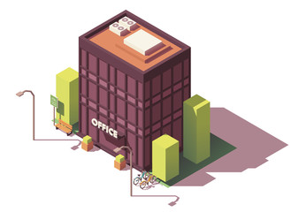 Vector isometric office building