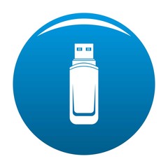 Fototapeta premium Mini flash drive icon. Simple illustration of mini flash drive vector icon for any design blue