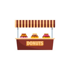Donuts icon. Flat illustration of donuts selling vector icon for web.