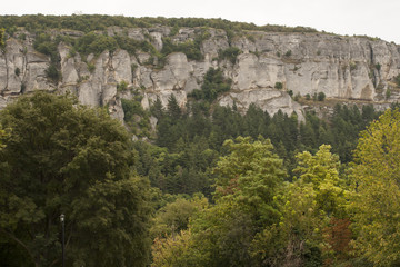 Tourist places in Europe. Landscapes of Bulgaria. The Balkan Mountains. The Madara Rider or Madara Horseman. National historical and archaeological reserve 